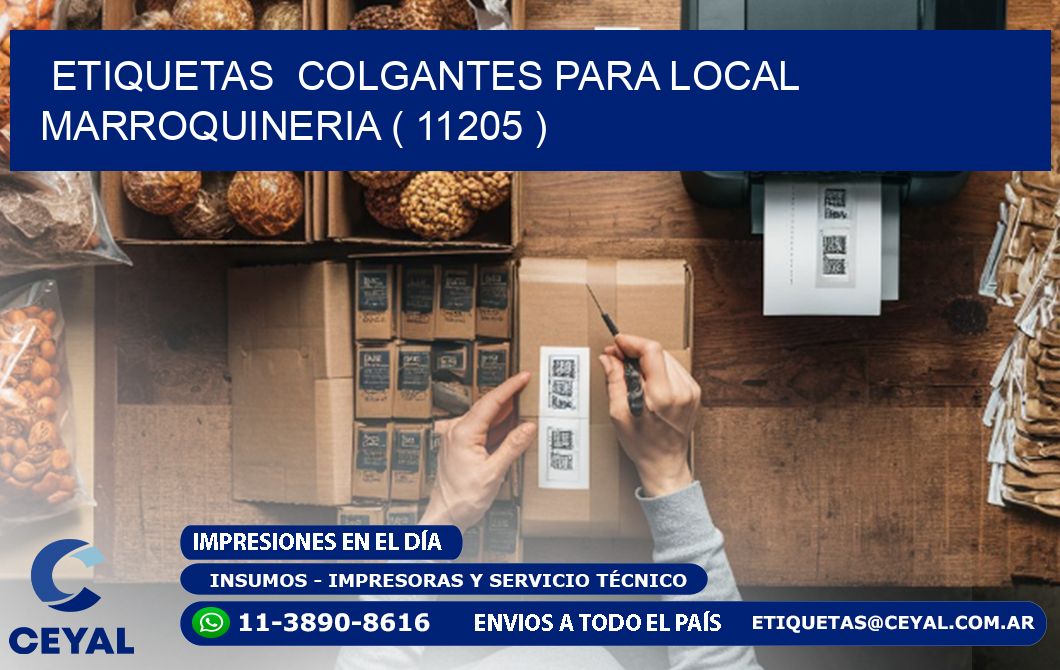 ETIQUETAS  COLGANTES PARA LOCAL MARROQUINERIA ( 11205 )