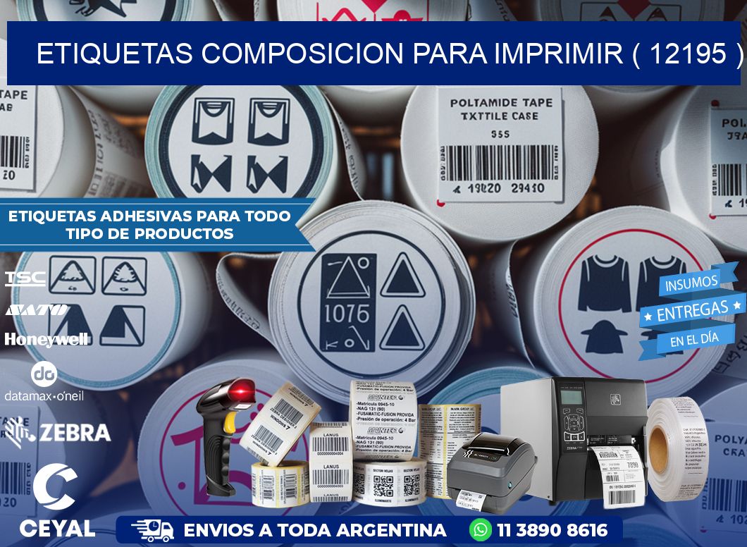 ETIQUETAS COMPOSICION PARA IMPRIMIR ( 12195 )