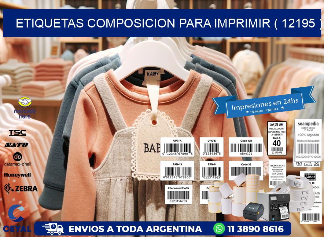 ETIQUETAS COMPOSICION PARA IMPRIMIR ( 12195 )