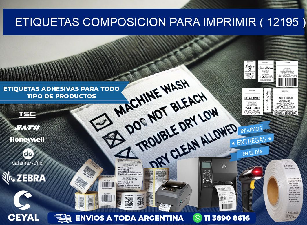 ETIQUETAS COMPOSICION PARA IMPRIMIR ( 12195 )
