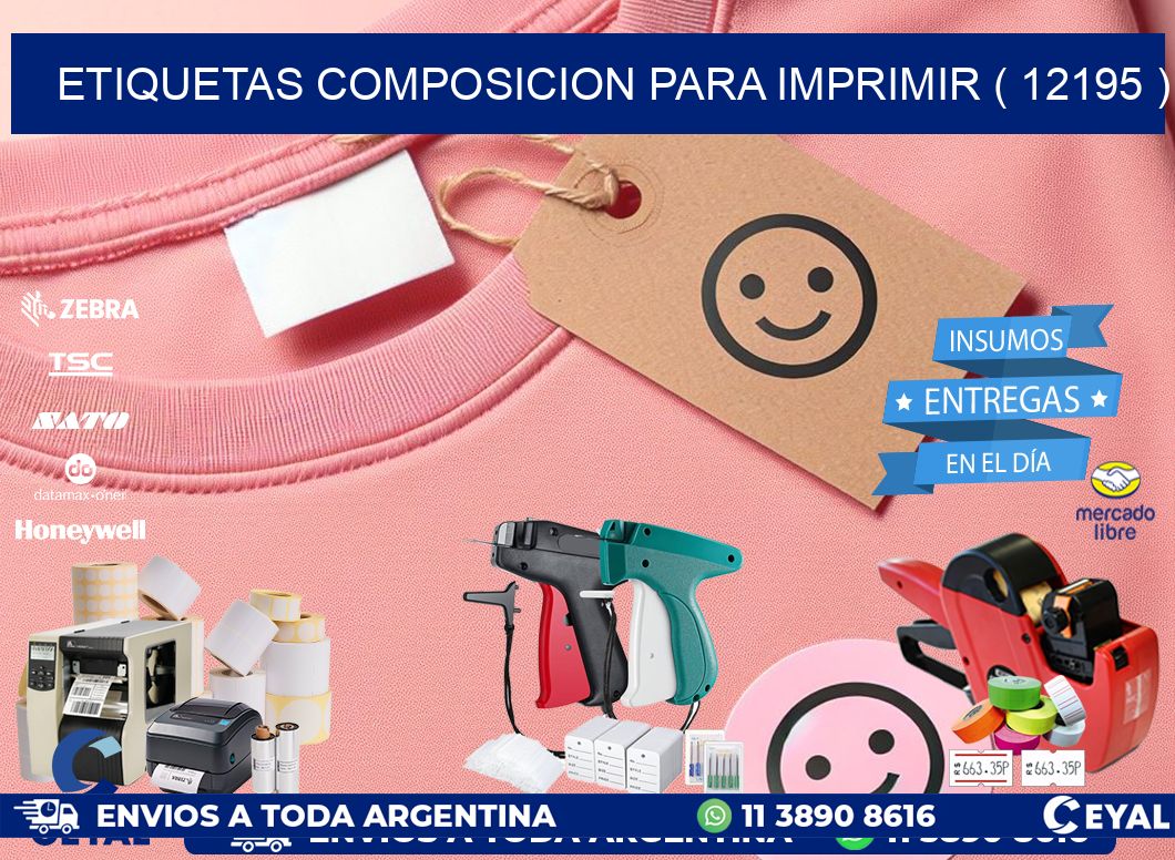 ETIQUETAS COMPOSICION PARA IMPRIMIR ( 12195 )