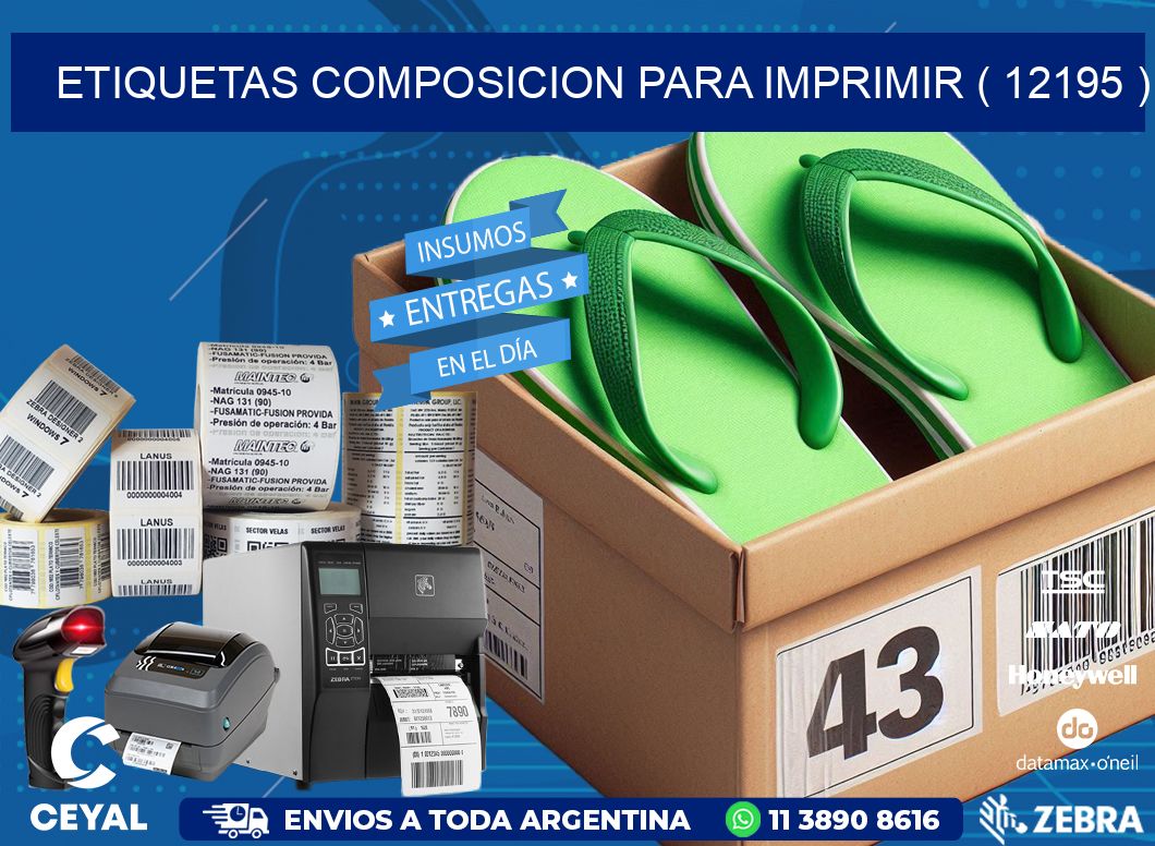 ETIQUETAS COMPOSICION PARA IMPRIMIR ( 12195 )