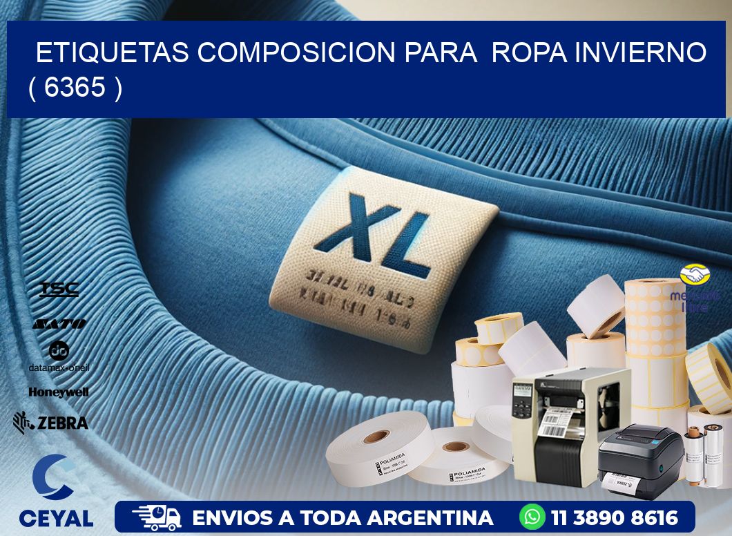 ETIQUETAS COMPOSICION PARA  ROPA INVIERNO   ( 6365 )