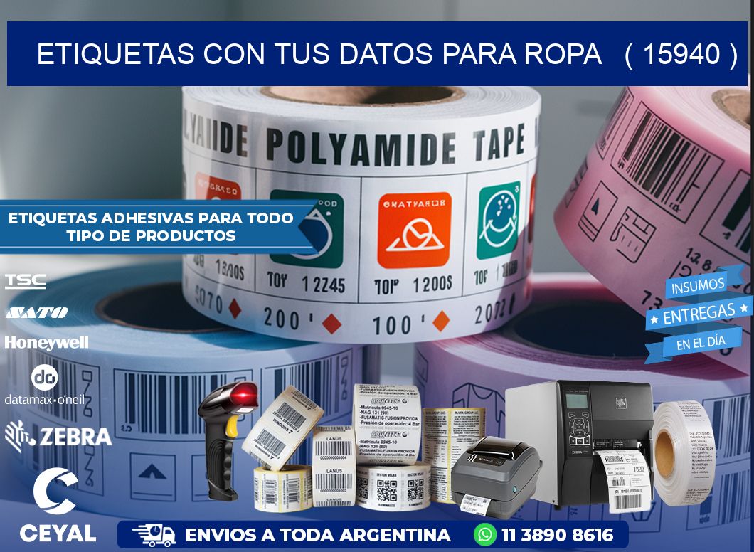 ETIQUETAS CON TUS DATOS PARA ROPA   ( 15940 )