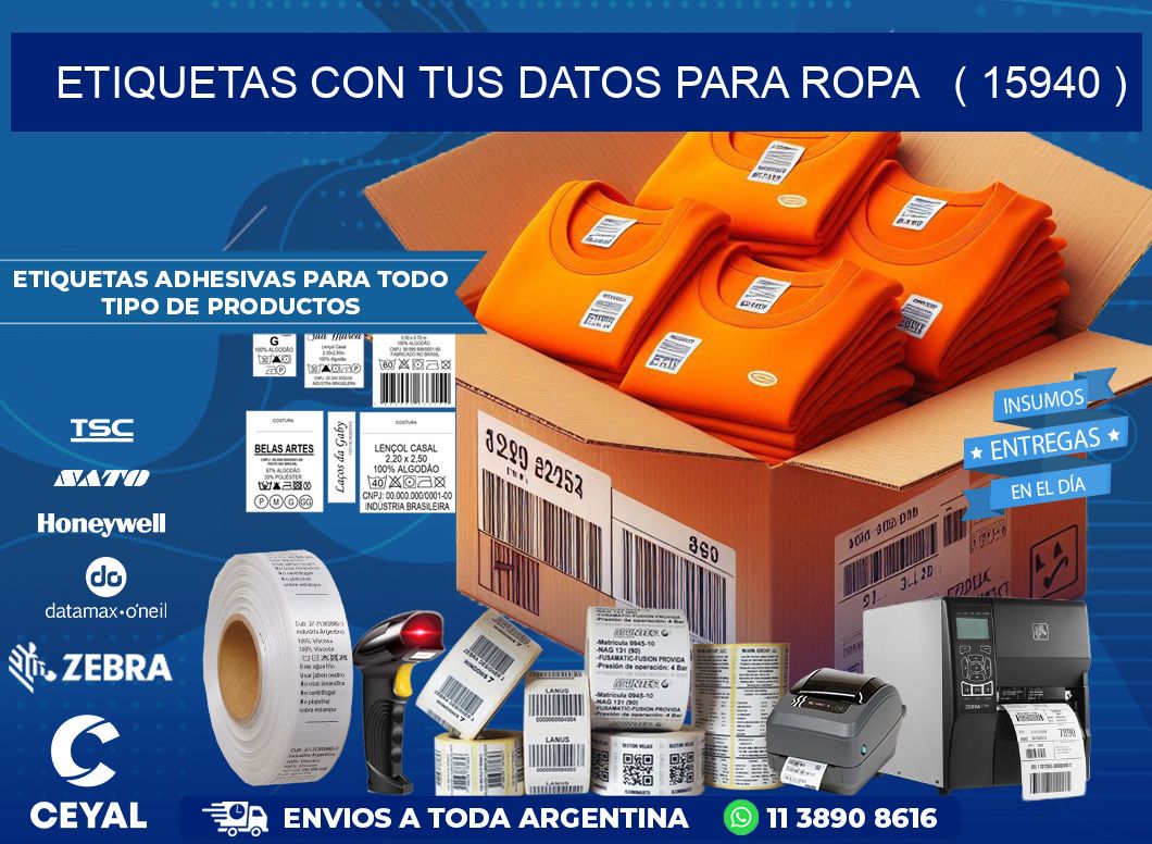 ETIQUETAS CON TUS DATOS PARA ROPA   ( 15940 )