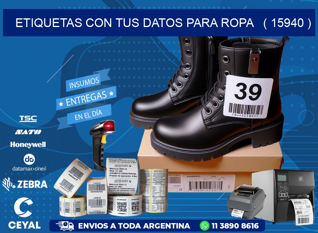 ETIQUETAS CON TUS DATOS PARA ROPA   ( 15940 )