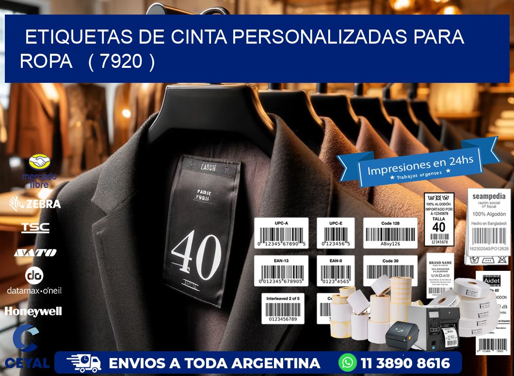 ETIQUETAS DE CINTA PERSONALIZADAS PARA ROPA   ( 7920 )