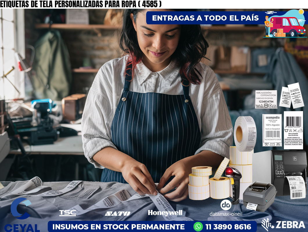 ETIQUETAS DE TELA PERSONALIZADAS PARA ROPA ( 4585 )