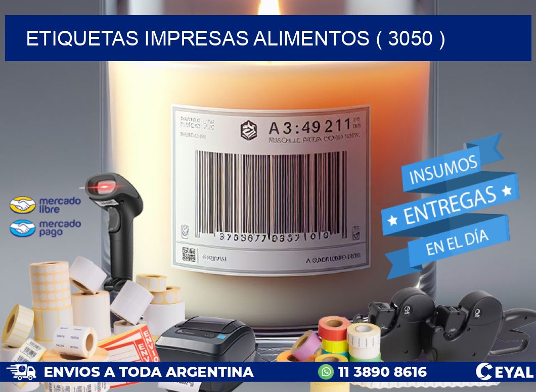 ETIQUETAS IMPRESAS ALIMENTOS ( 3050 )
