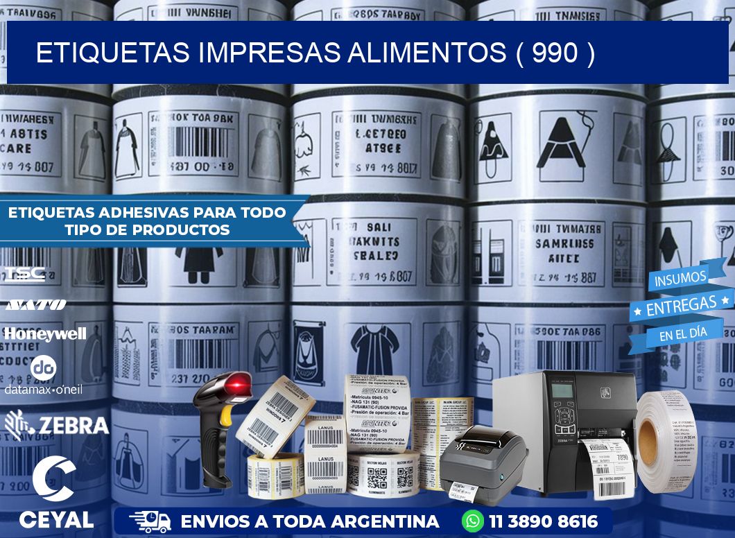 ETIQUETAS IMPRESAS ALIMENTOS ( 990 )