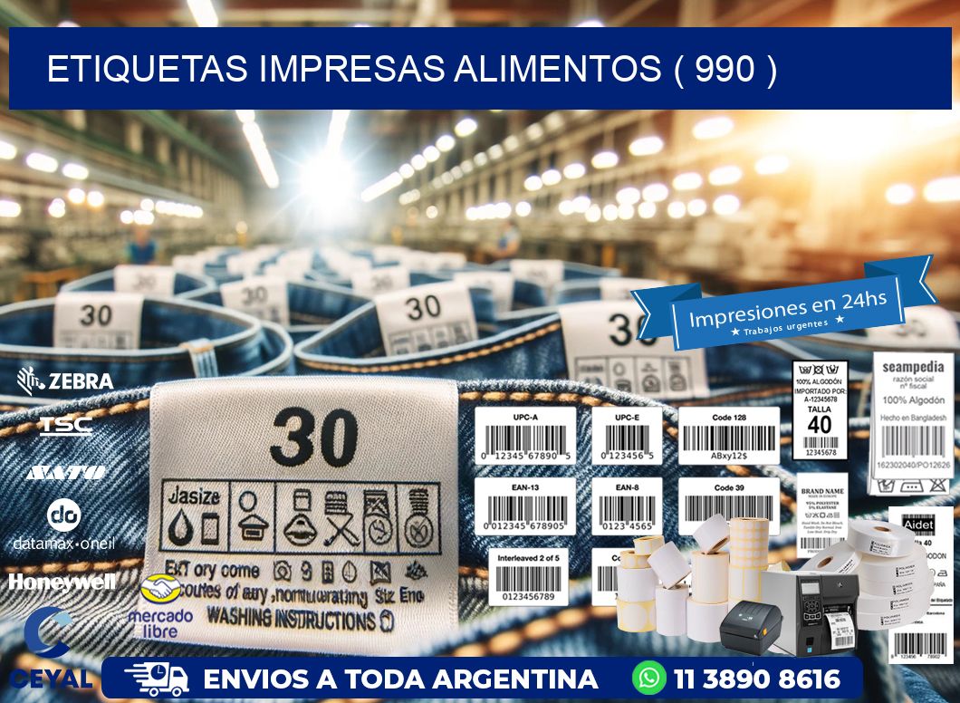 ETIQUETAS IMPRESAS ALIMENTOS ( 990 )