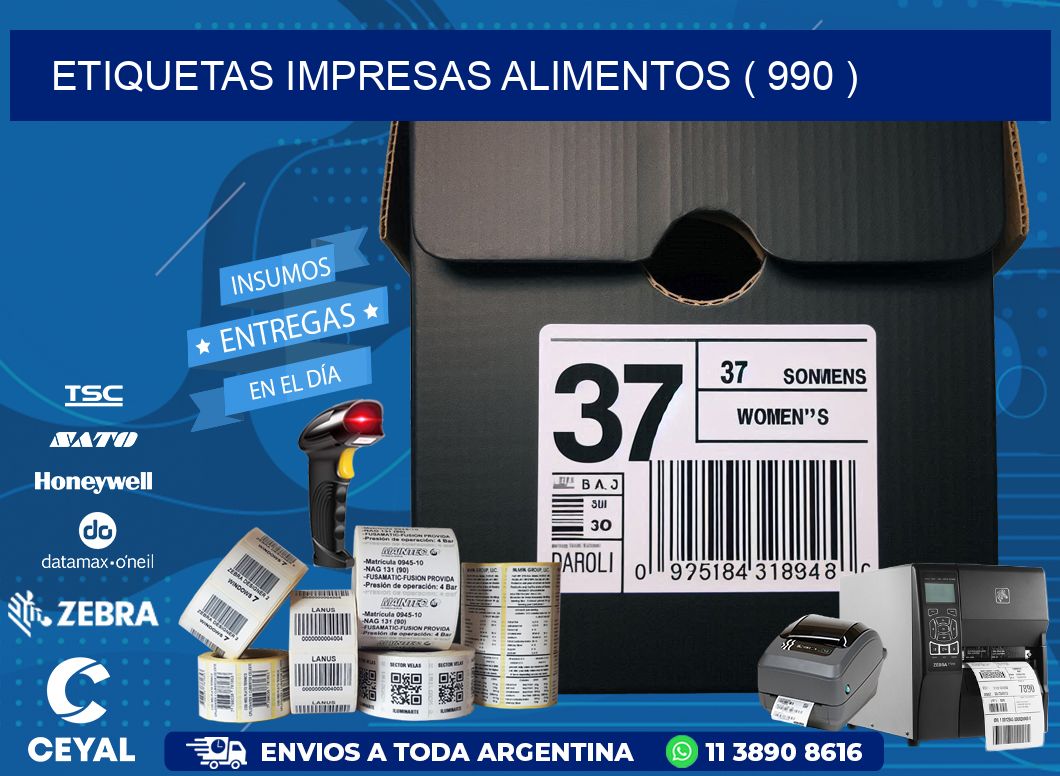 ETIQUETAS IMPRESAS ALIMENTOS ( 990 )