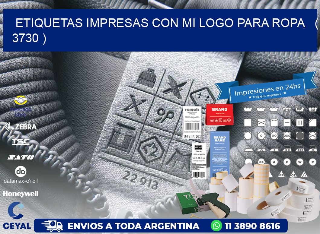 ETIQUETAS IMPRESAS CON MI LOGO PARA ROPA   ( 3730 )