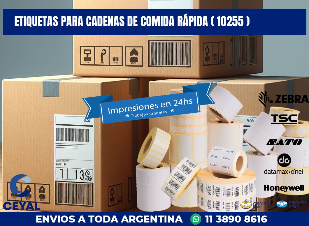 ETIQUETAS PARA CADENAS DE COMIDA RÁPIDA ( 10255 )