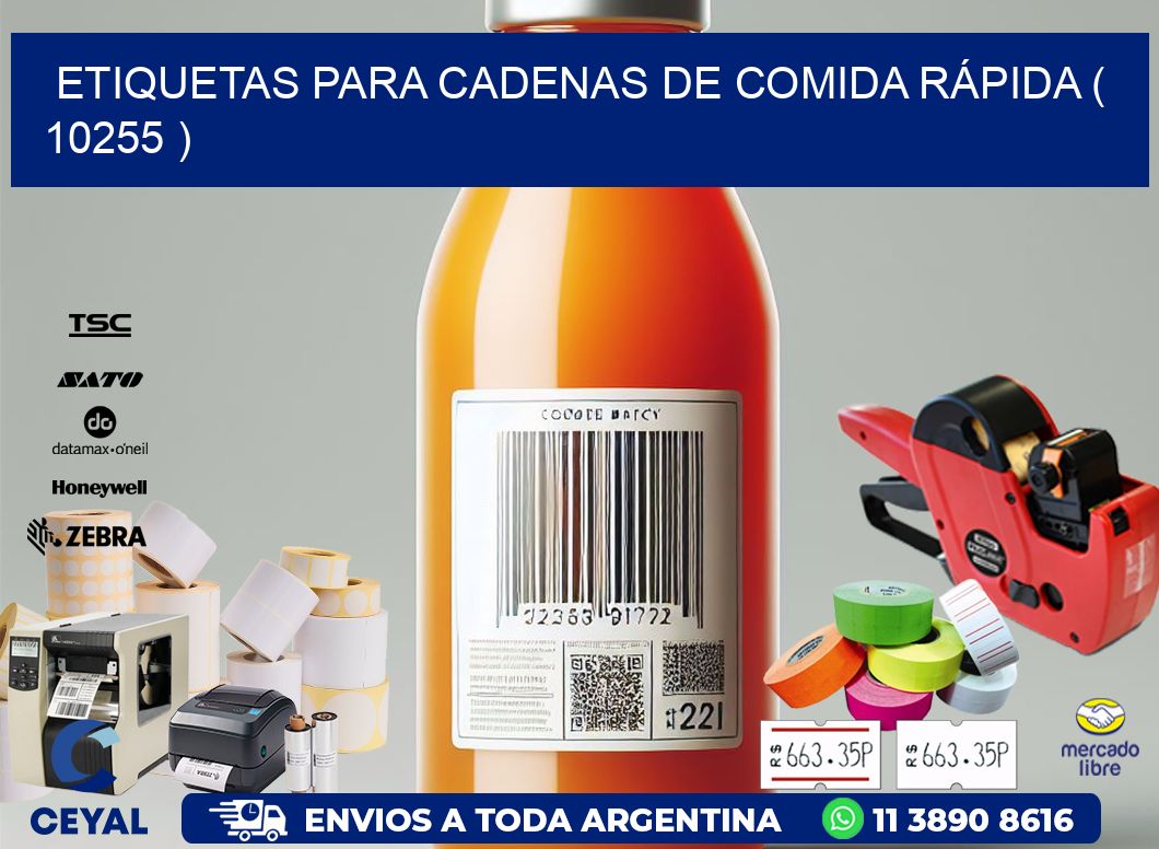 ETIQUETAS PARA CADENAS DE COMIDA RÁPIDA ( 10255 )