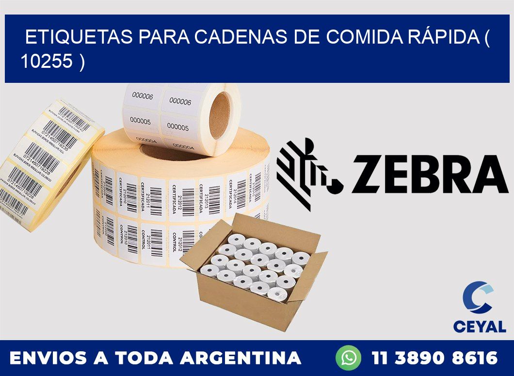 ETIQUETAS PARA CADENAS DE COMIDA RÁPIDA ( 10255 )