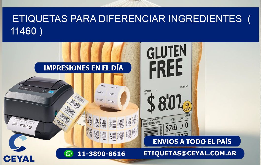 ETIQUETAS PARA DIFERENCIAR INGREDIENTES  ( 11460 )