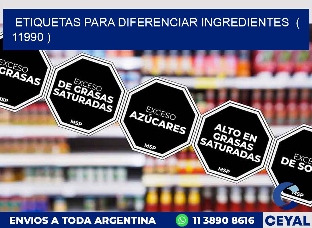 ETIQUETAS PARA DIFERENCIAR INGREDIENTES  ( 11990 )