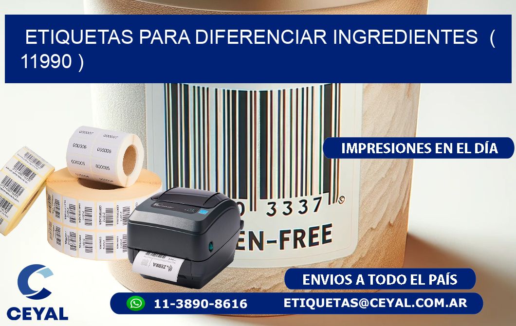 ETIQUETAS PARA DIFERENCIAR INGREDIENTES  ( 11990 )