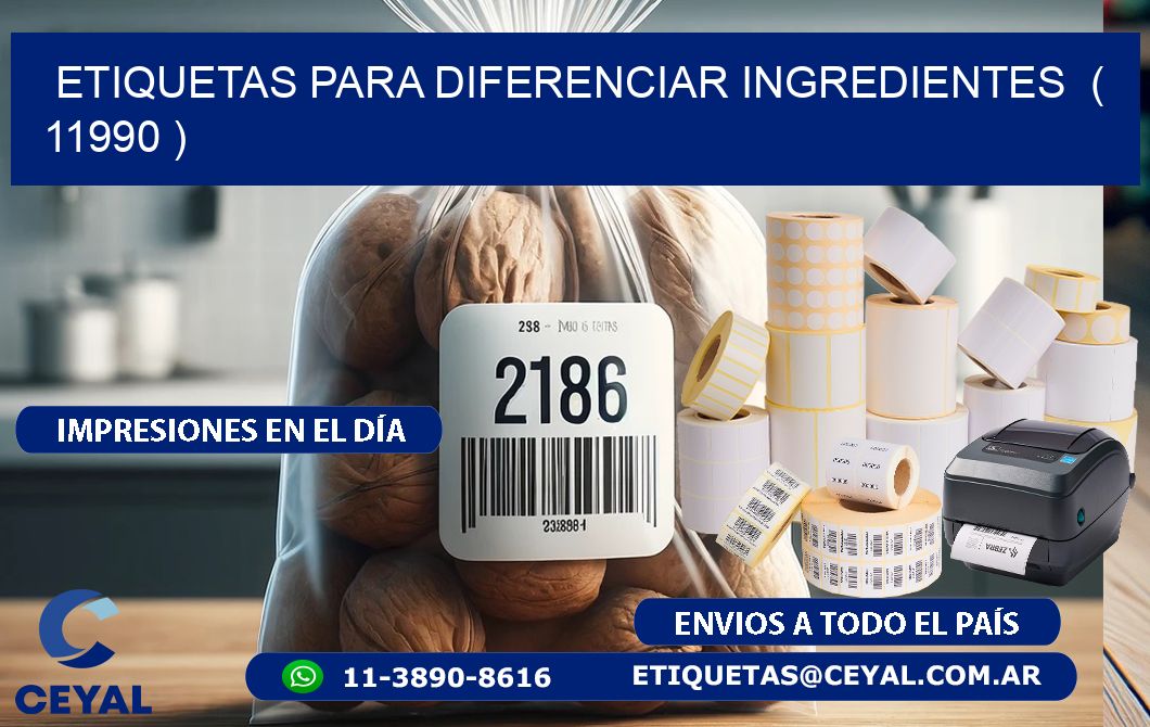 ETIQUETAS PARA DIFERENCIAR INGREDIENTES  ( 11990 )