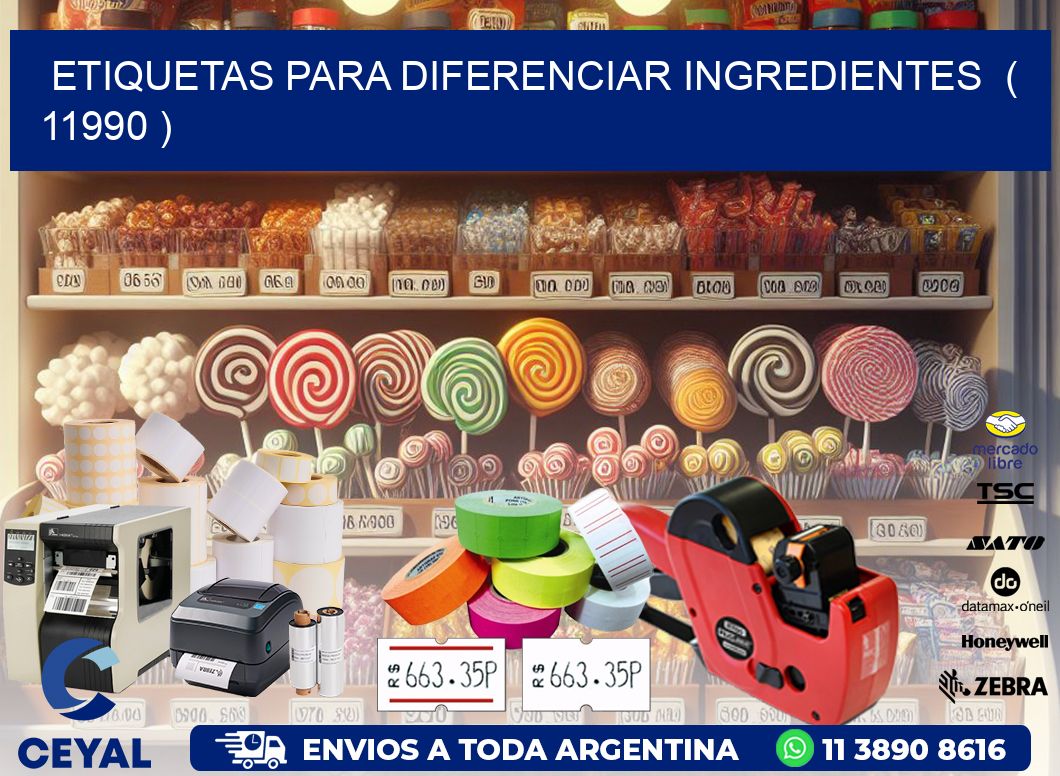 ETIQUETAS PARA DIFERENCIAR INGREDIENTES  ( 11990 )