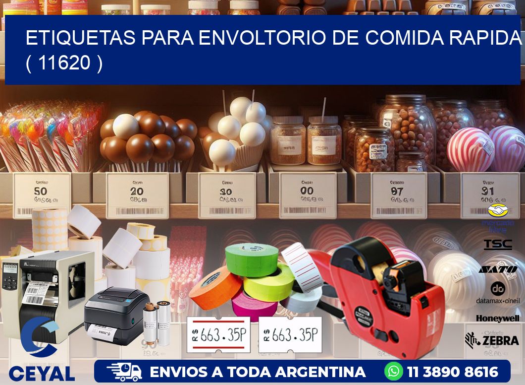 ETIQUETAS PARA ENVOLTORIO DE COMIDA RAPIDA  ( 11620 )