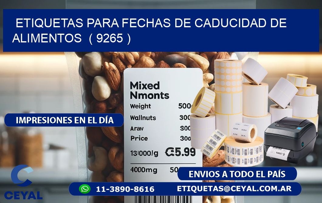 ETIQUETAS PARA FECHAS DE CADUCIDAD DE ALIMENTOS ( 9265 )