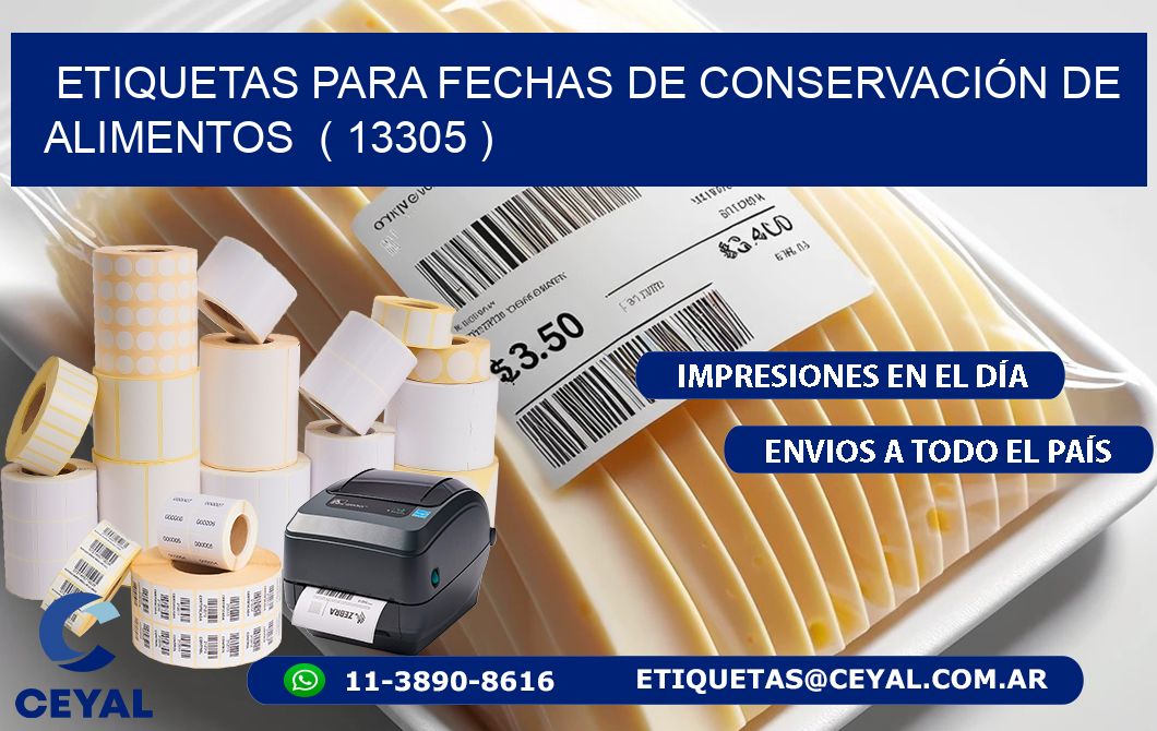 ETIQUETAS PARA FECHAS DE CONSERVACIÓN DE ALIMENTOS  ( 13305 )