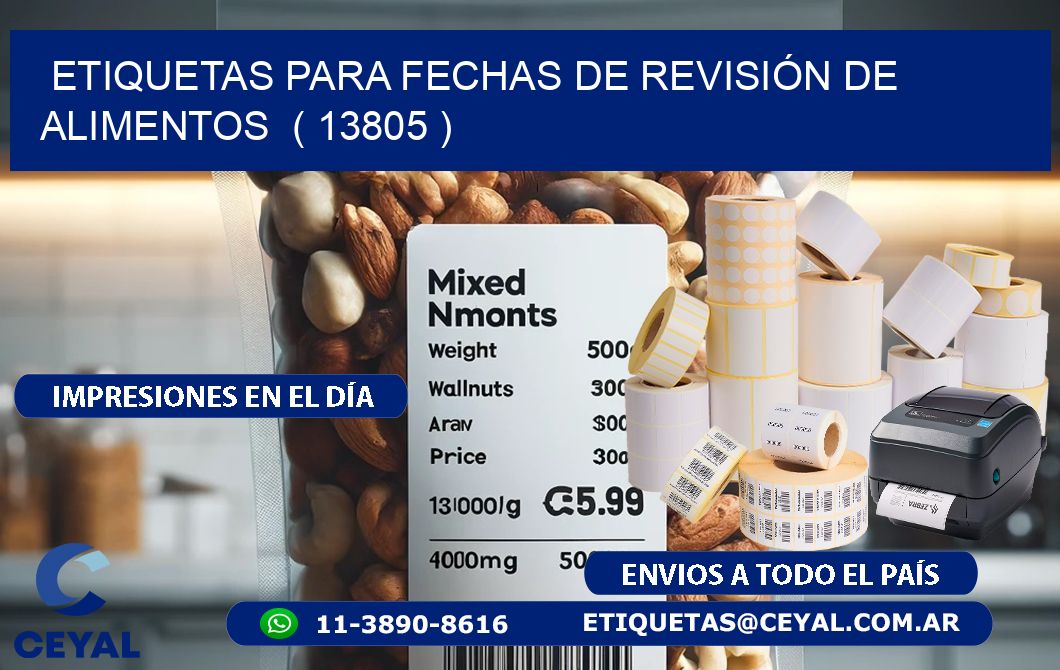 ETIQUETAS PARA FECHAS DE REVISIÓN DE ALIMENTOS  ( 13805 )