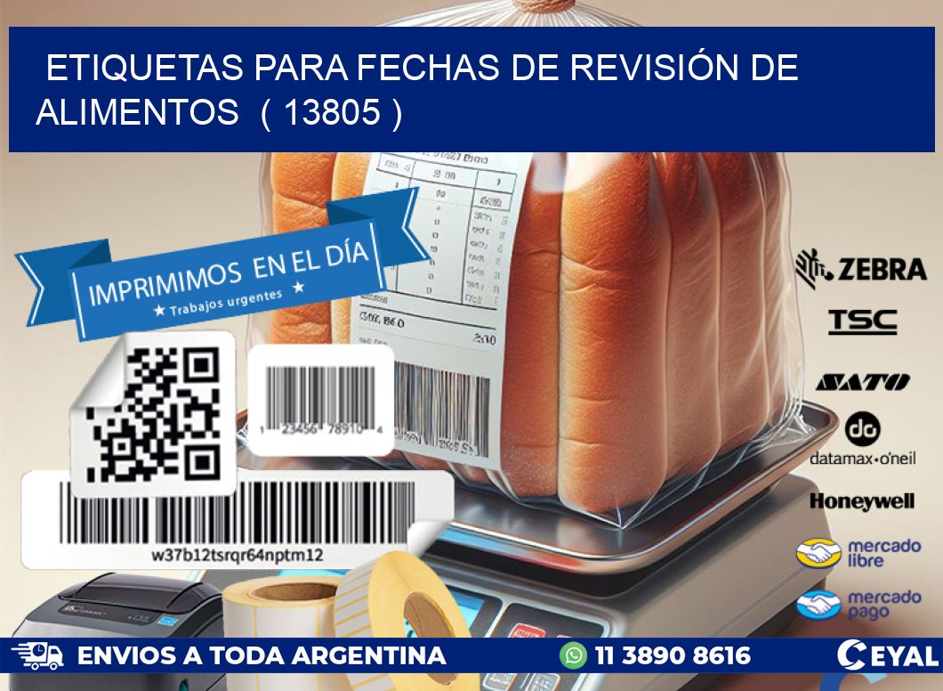 ETIQUETAS PARA FECHAS DE REVISIÓN DE ALIMENTOS ( 13805 )