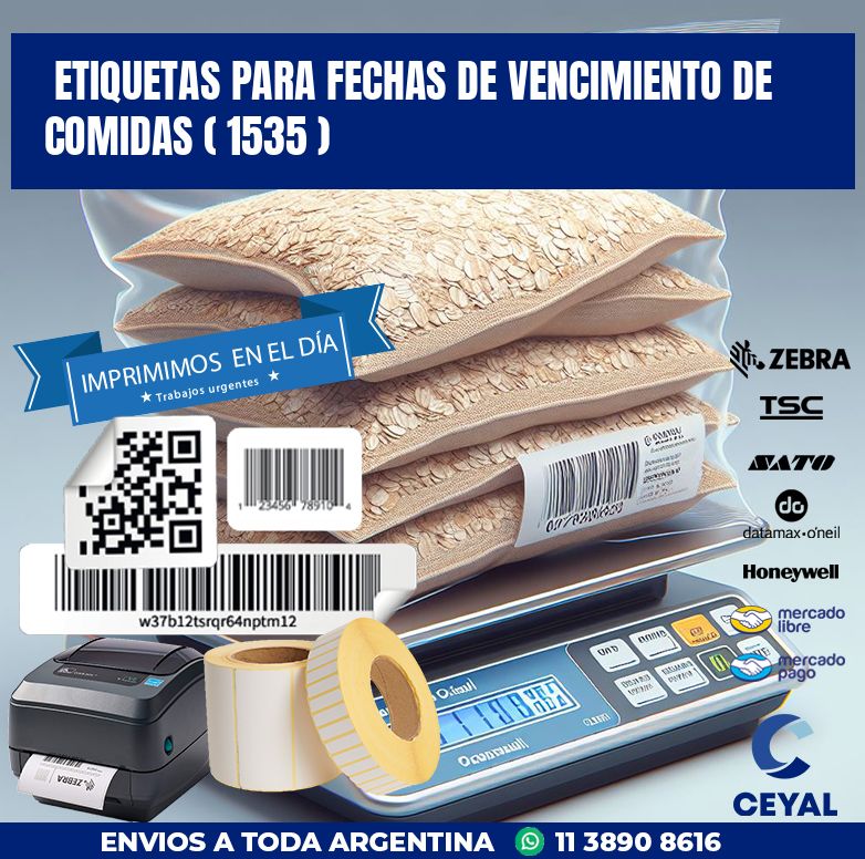 ETIQUETAS PARA FECHAS DE VENCIMIENTO DE COMIDAS ( 1535 )