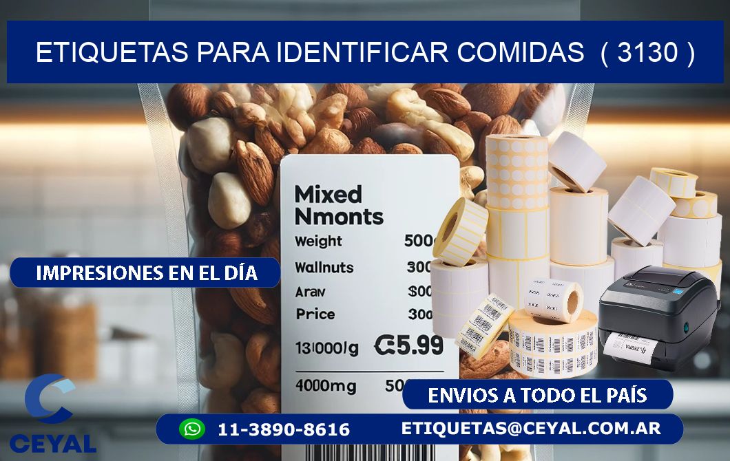ETIQUETAS PARA IDENTIFICAR COMIDAS  ( 3130 )