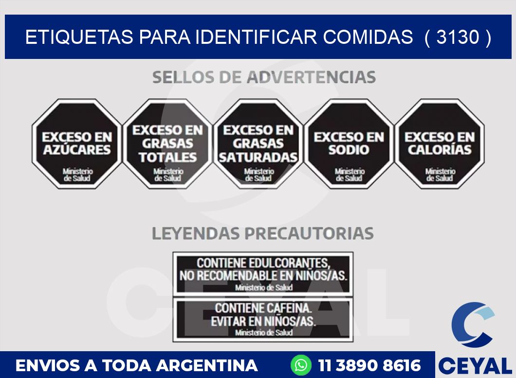 ETIQUETAS PARA IDENTIFICAR COMIDAS  ( 3130 )
