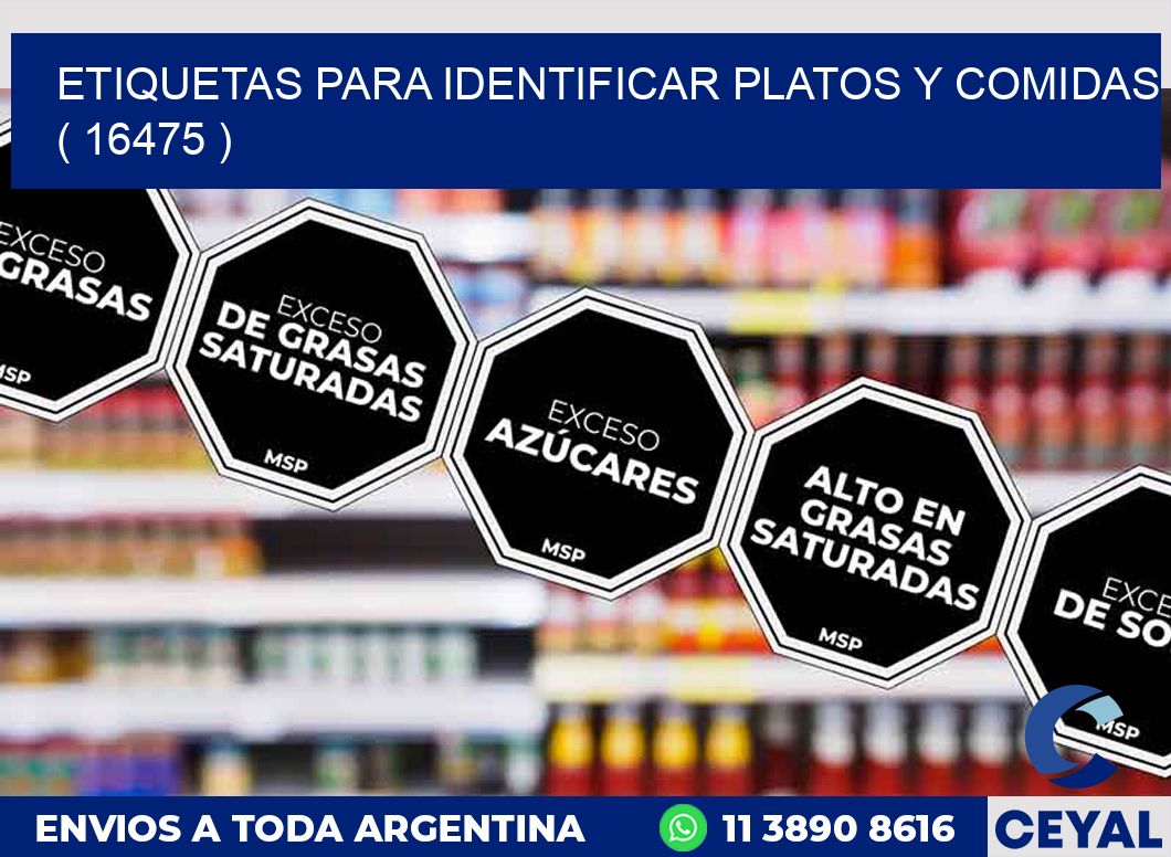 ETIQUETAS PARA IDENTIFICAR PLATOS Y COMIDAS  ( 16475 )