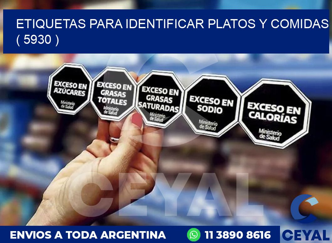 ETIQUETAS PARA IDENTIFICAR PLATOS Y COMIDAS  ( 5930 )