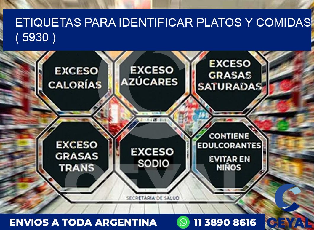 ETIQUETAS PARA IDENTIFICAR PLATOS Y COMIDAS  ( 5930 )