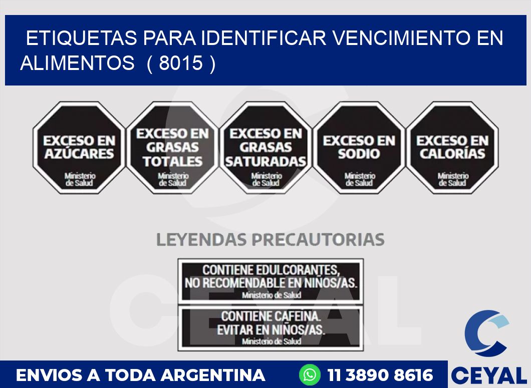 ETIQUETAS PARA IDENTIFICAR VENCIMIENTO EN ALIMENTOS  ( 8015 )