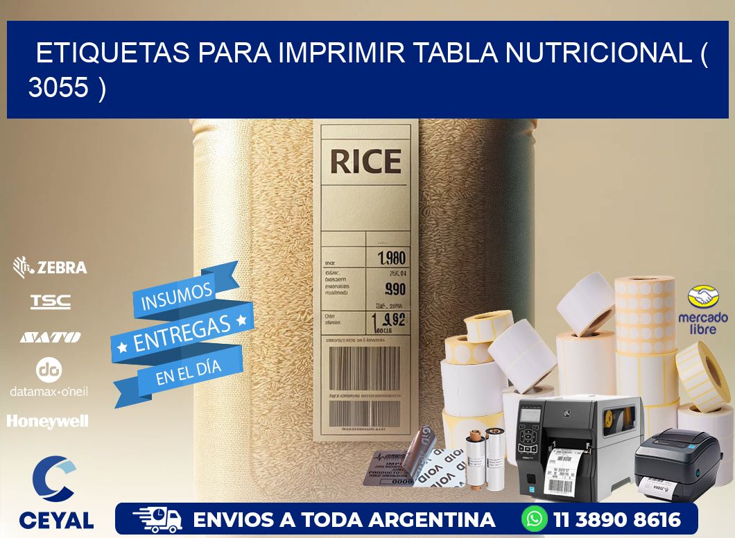 ETIQUETAS PARA IMPRIMIR TABLA NUTRICIONAL ( 3055 )