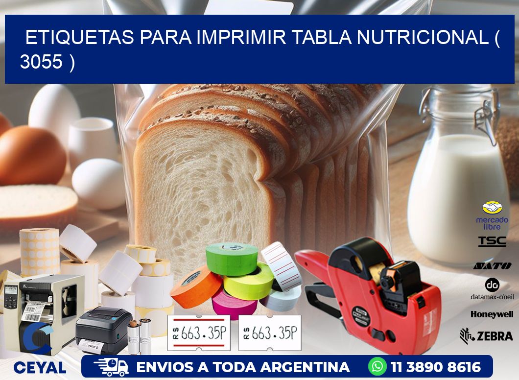 ETIQUETAS PARA IMPRIMIR TABLA NUTRICIONAL ( 3055 )