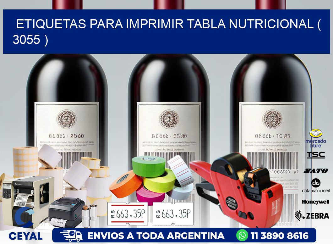 ETIQUETAS PARA IMPRIMIR TABLA NUTRICIONAL ( 3055 )