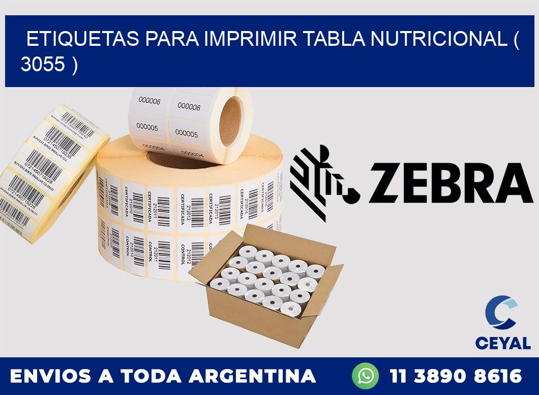 ETIQUETAS PARA IMPRIMIR TABLA NUTRICIONAL ( 3055 )