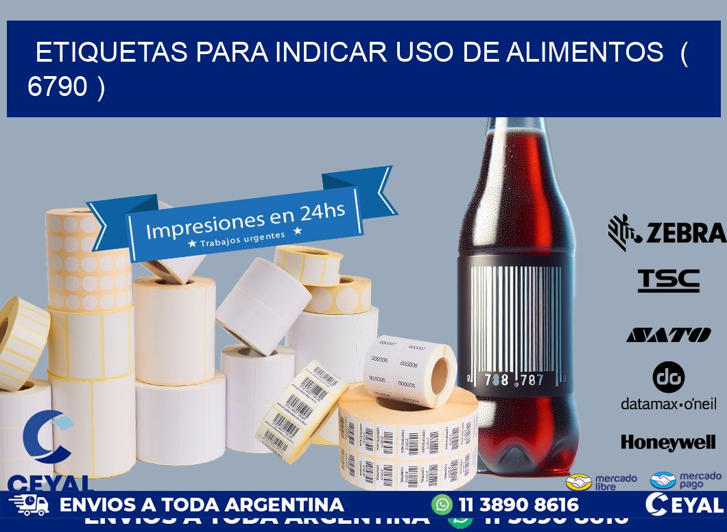 ETIQUETAS PARA INDICAR USO DE ALIMENTOS  ( 6790 )
