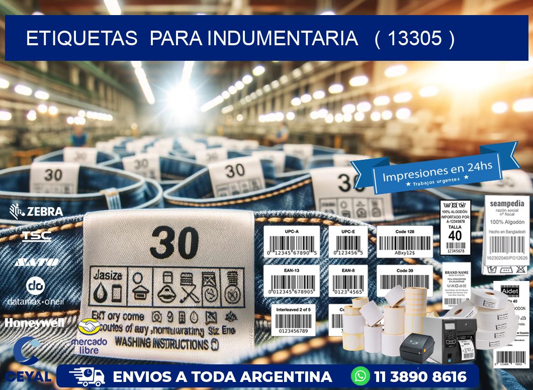 ETIQUETAS  PARA INDUMENTARIA   ( 13305 )