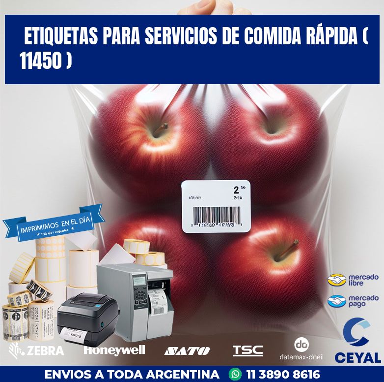 ETIQUETAS PARA SERVICIOS DE COMIDA RÁPIDA ( 11450 )