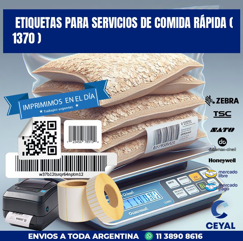 ETIQUETAS PARA SERVICIOS DE COMIDA RÁPIDA ( 1370 )