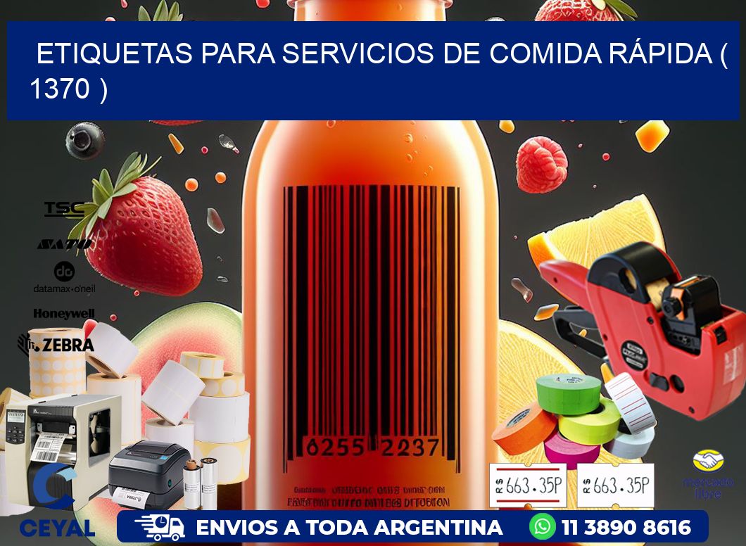 ETIQUETAS PARA SERVICIOS DE COMIDA RÁPIDA ( 1370 )