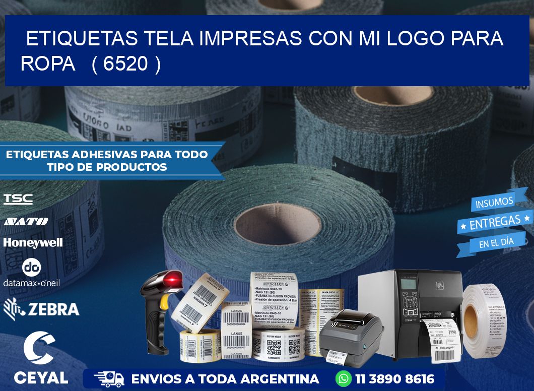 ETIQUETAS TELA IMPRESAS CON MI LOGO PARA ROPA   ( 6520 )