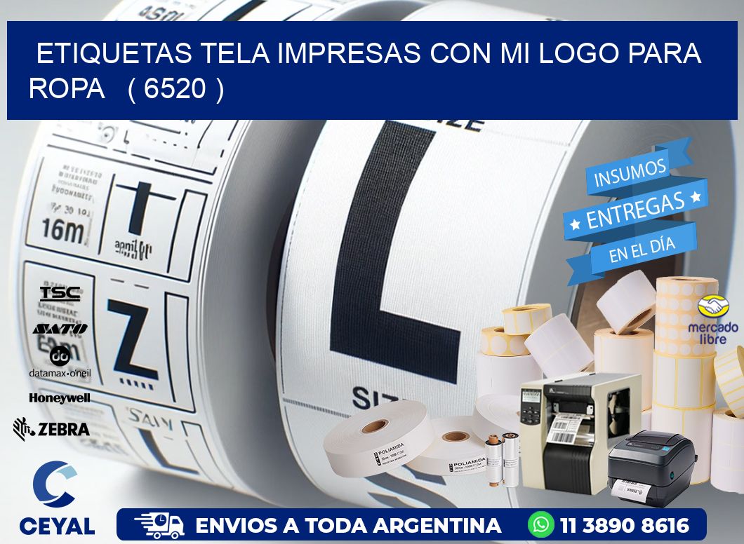 ETIQUETAS TELA IMPRESAS CON MI LOGO PARA ROPA   ( 6520 )