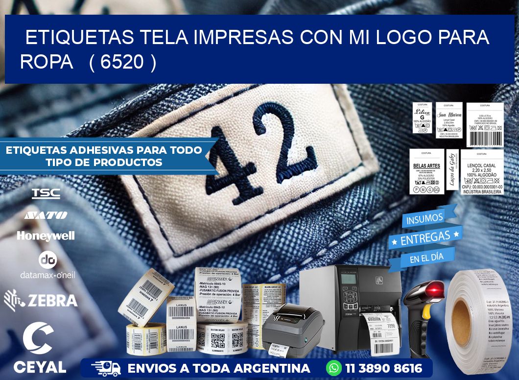 ETIQUETAS TELA IMPRESAS CON MI LOGO PARA ROPA   ( 6520 )