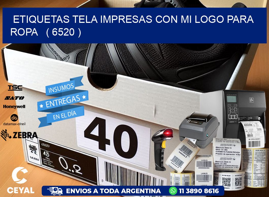 ETIQUETAS TELA IMPRESAS CON MI LOGO PARA ROPA   ( 6520 )